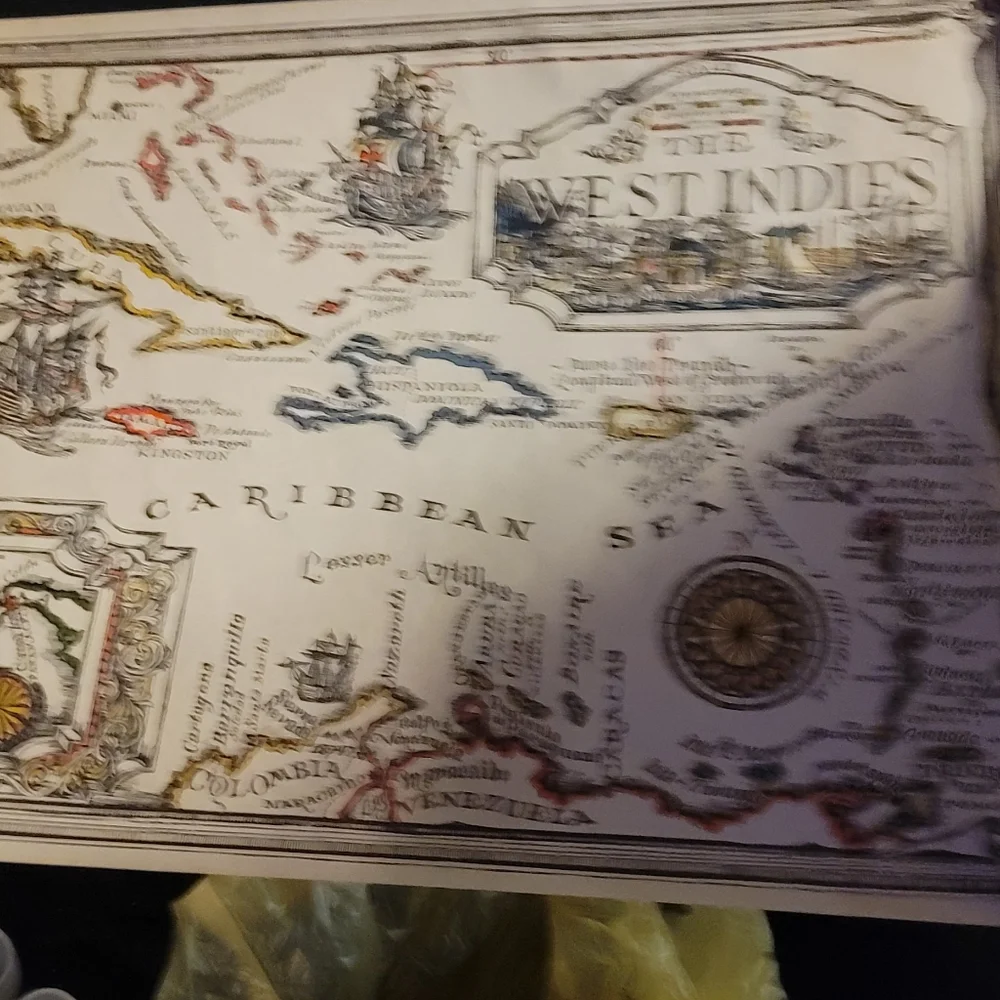Vintage Caribbean Map - Pristine Condition in Original Container!